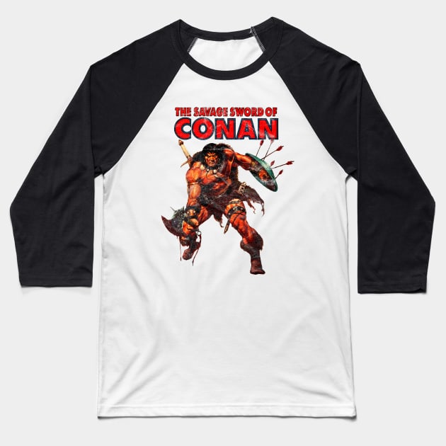 Savage sword (Distressed) Baseball T-Shirt by OniSide